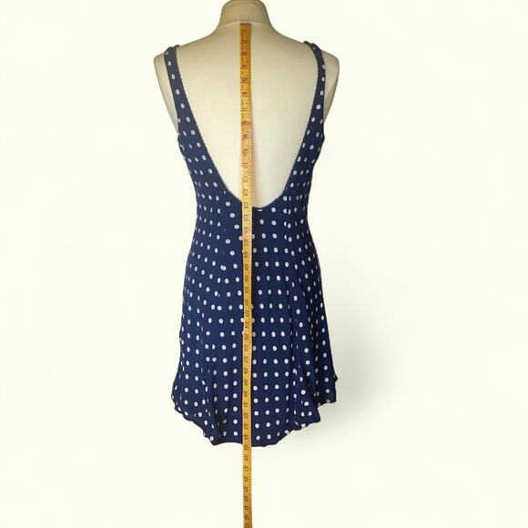 Abercrombie & Fitch Polka Dot Navy and White Swing Dress Size Large - Picture 15 of 15
